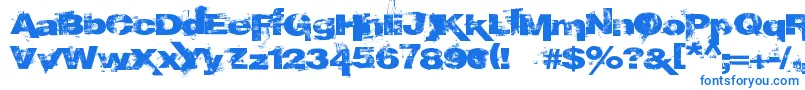 EpoXY histoRy-Schriftart – Blaue Schriften auf weißem Hintergrund
