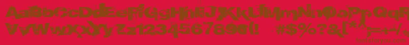 フォントEpoXY histoRy – 赤い背景に茶色の文字