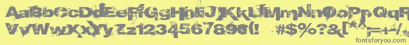 EpoXY histoRy-fontti – harmaat kirjasimet keltaisella taustalla