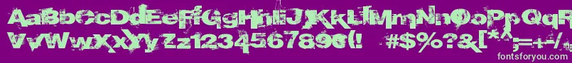 フォントEpoXY histoRy – 紫の背景に緑のフォント