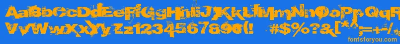 EpoXY histoRy Font – Orange Fonts on Blue Background