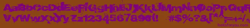 Czcionka EpoXY histoRy – fioletowe czcionki na brązowym tle