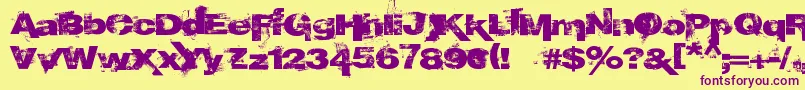 EpoXY histoRy-Schriftart – Violette Schriften auf gelbem Hintergrund