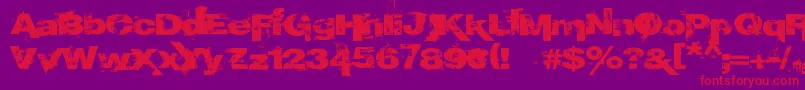 フォントEpoXY histoRy – 紫の背景に赤い文字