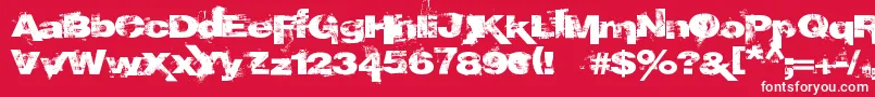 フォントEpoXY histoRy – 赤い背景に白い文字