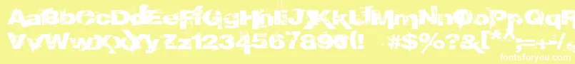 フォントEpoXY histoRy – 黄色い背景に白い文字