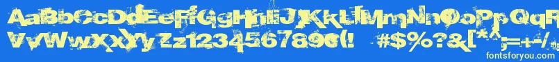 EpoXY histoRy Font – Yellow Fonts on Blue Background