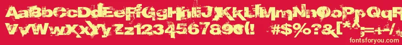 EpoXY histoRy Font – Yellow Fonts on Red Background
