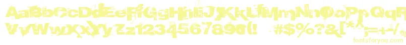 フォントEpoXY histoRy – 白い背景に黄色の文字