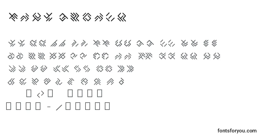Czcionka EPTA GLYPHS  – alfabet, cyfry, specjalne znaki