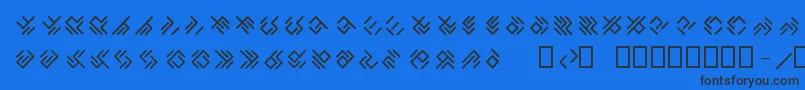 Czcionka EPTA GLYPHS  – czarne czcionki na niebieskim tle