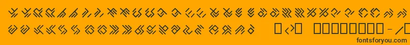 フォントEPTA GLYPHS  – 黒い文字のオレンジの背景