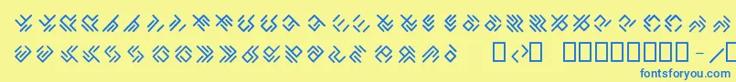 Fonte EPTA GLYPHS  – fontes azuis em um fundo amarelo