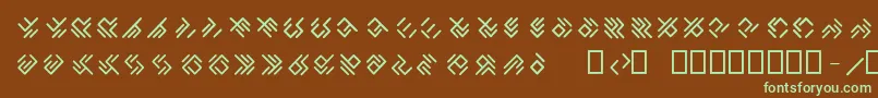 EPTA GLYPHS  Font – Green Fonts on Brown Background