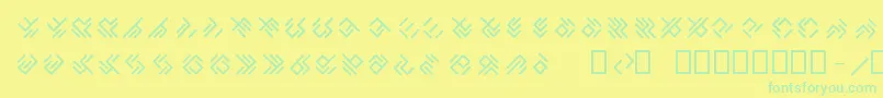 Czcionka EPTA GLYPHS  – zielone czcionki na żółtym tle