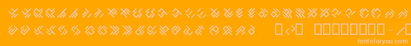 EPTA GLYPHS -fontti – vaaleanpunaiset fontit oranssilla taustalla