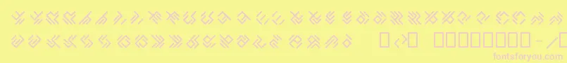 EPTA GLYPHS -fontti – vaaleanpunaiset fontit keltaisella taustalla