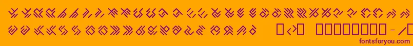 フォントEPTA GLYPHS  – オレンジの背景に紫のフォント