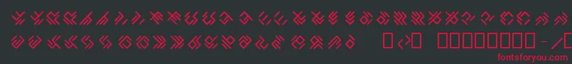 EPTA GLYPHS -Schriftart – Rote Schriften auf schwarzem Hintergrund