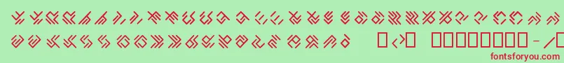 EPTA GLYPHS -fontti – punaiset fontit vihreällä taustalla