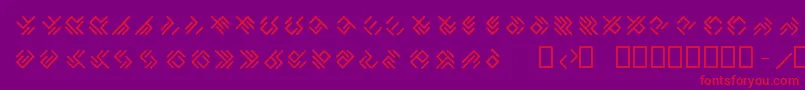 EPTA GLYPHS -Schriftart – Rote Schriften auf violettem Hintergrund