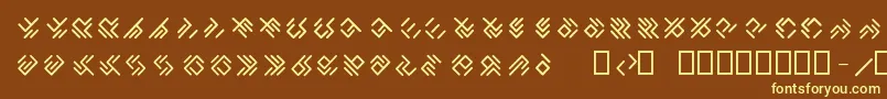 EPTA GLYPHS -fontti – keltaiset fontit ruskealla taustalla