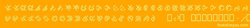 Fonte EPTA GLYPHS  – fontes amarelas em um fundo laranja