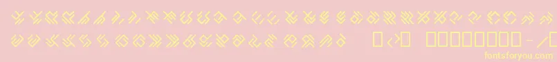 EPTA GLYPHS -Schriftart – Gelbe Schriften auf rosa Hintergrund