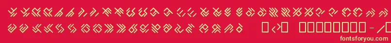 Fonte EPTA GLYPHS  – fontes amarelas em um fundo vermelho