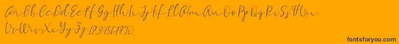Equalizer Script Demo-Schriftart – Schwarze Schriften auf orangefarbenem Hintergrund