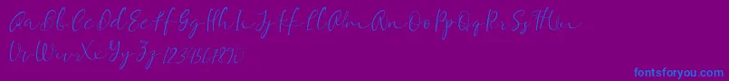 Equalizer Script Demo-Schriftart – Blaue Schriften auf violettem Hintergrund