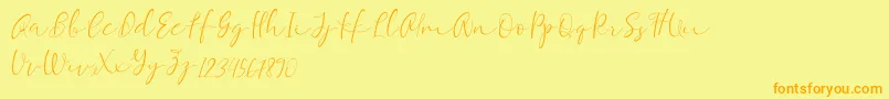 Equalizer Script Demo Font – Orange Fonts on Yellow Background
