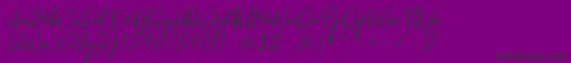 Equalizer Script-fontti – mustat fontit violetilla taustalla