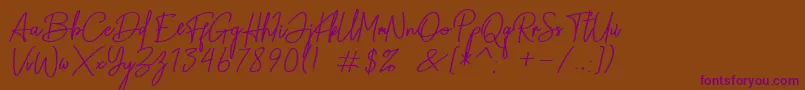 Equalizer Script Font – Purple Fonts on Brown Background