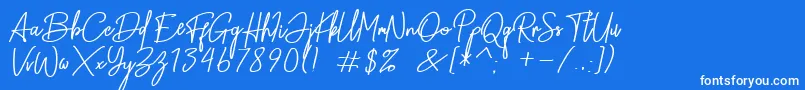 Equalizer Script Font – White Fonts on Blue Background