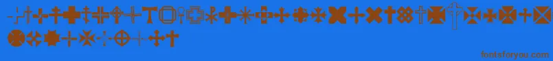 Equis Font – Brown Fonts on Blue Background