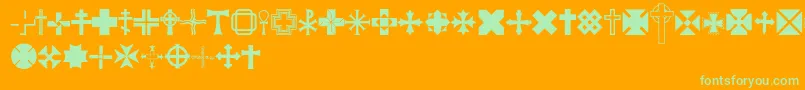 Equis Font – Green Fonts on Orange Background