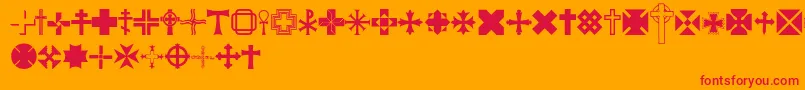 Equis Font – Red Fonts on Orange Background