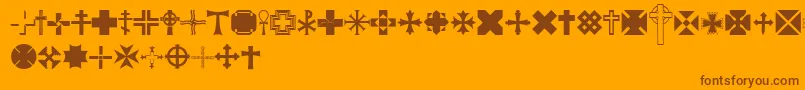 Equis Font – Brown Fonts on Orange Background