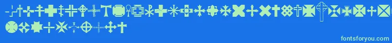Equis-fontti – vihreät fontit sinisellä taustalla