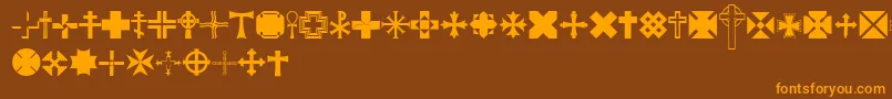 Equis Font – Orange Fonts on Brown Background