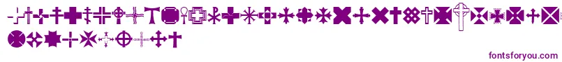 Czcionka Equis – fioletowe czcionki na białym tle