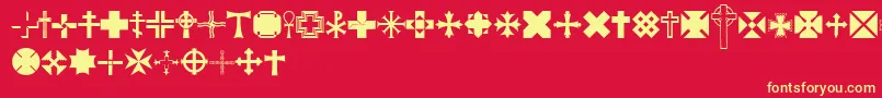 Equis-fontti – keltaiset fontit punaisella taustalla