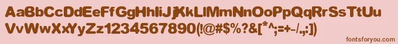 EQUIVALENT-fontti – ruskeat fontit vaaleanpunaisella taustalla