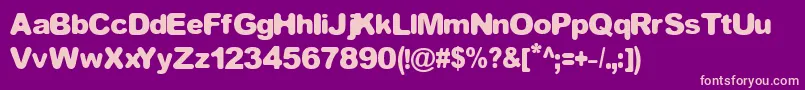 EQUIVALENT-fontti – vaaleanpunaiset fontit violetilla taustalla