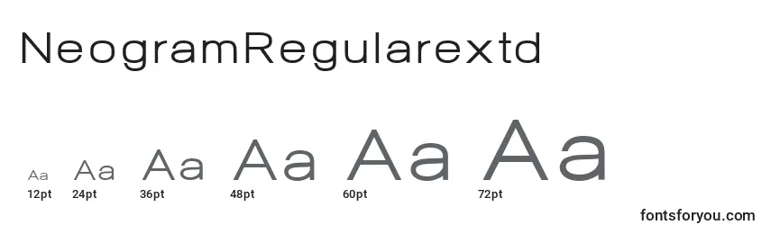Размеры шрифта NeogramRegularextd