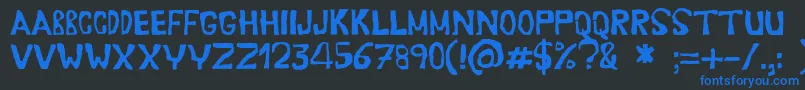 Erasaur Font – Blue Fonts on Black Background