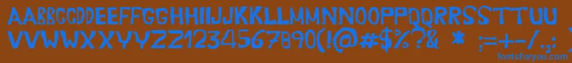 Erasaur Font – Blue Fonts on Brown Background