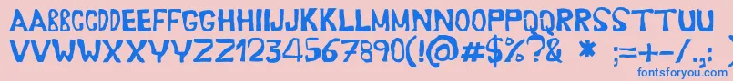 Erasaur Font – Blue Fonts on Pink Background