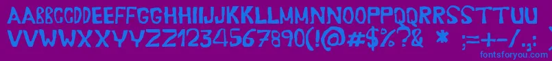 Erasaur Font – Blue Fonts on Purple Background